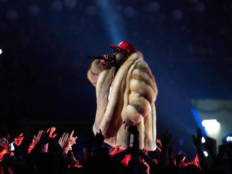 Big Boi in fur coat